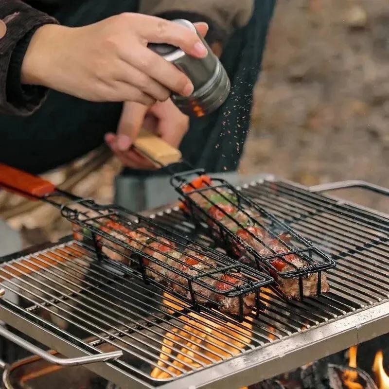 Corn Dog Stick - Ahşap Saplı Barbekü Izgara Sepeti, Taşınabilir