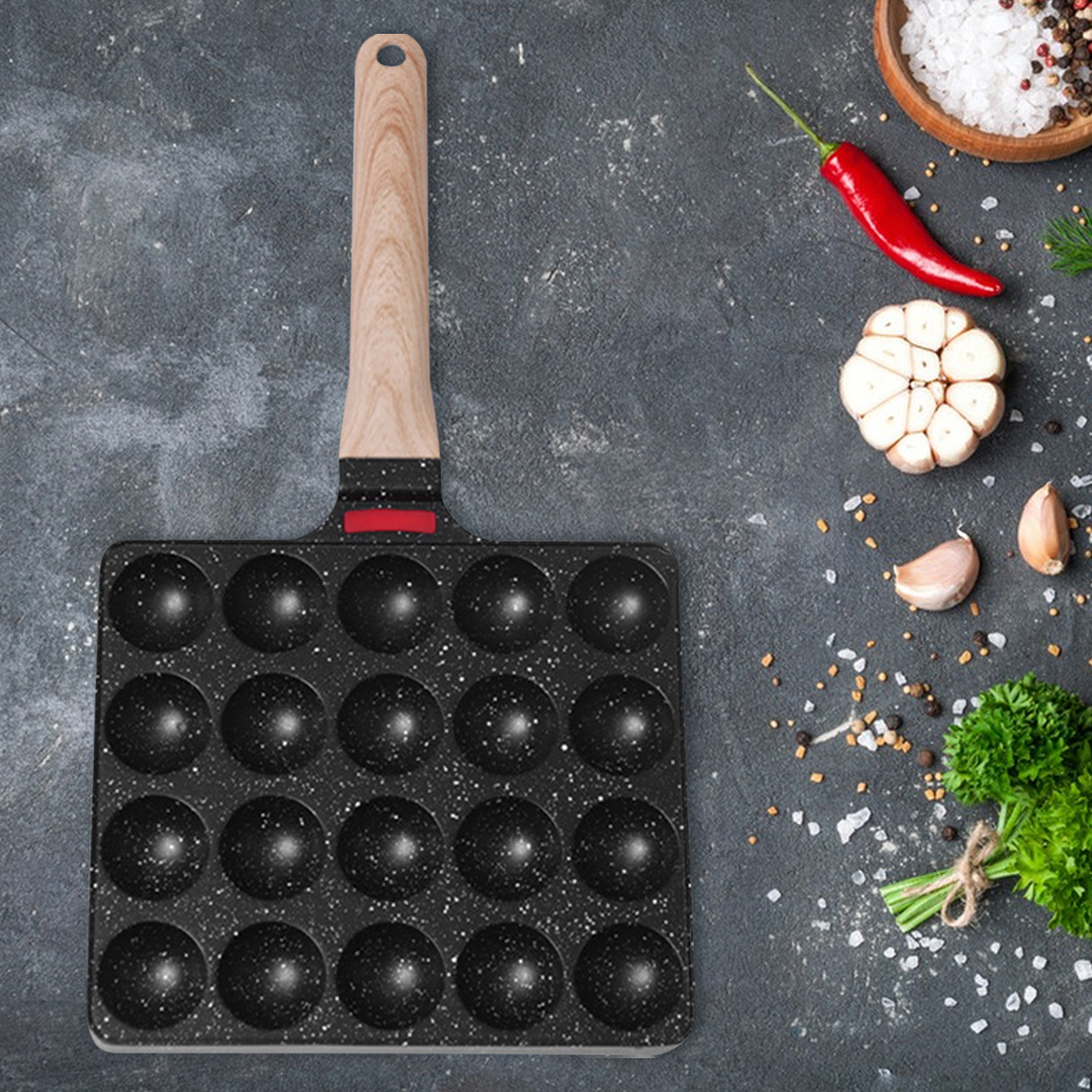 Takoyaki Grill Plate - Yapışmaz Takoyaki Tavası 20 Bölmeli Delikli